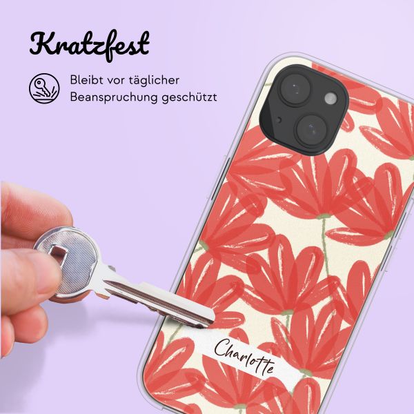 Personalisierte Hülle mit Blumen iPhone 14 - Transparent