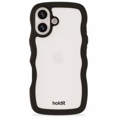 Holdit Wavy Case für das iPhone 16 - Black / Transparent