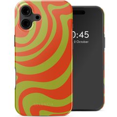 Selencia Vivid Rückabdeckung mit MagSafe Apple iPhone 16 - Wavy Swirl Orange Fern
