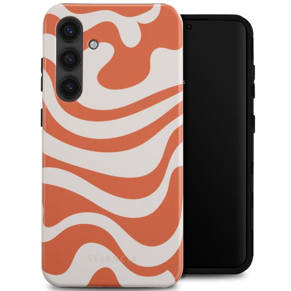 Selencia Vivid Tough Back Cover für das Samsung Galaxy S24 - Dream Swirl Orange