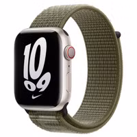 Apple Nike Sport Loop Band für das Apple Watch Series 1 bis 10 / SE / Ultra (2) (44/45/46/49 mm) - Sequoia / Pure Platinum