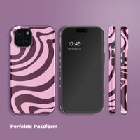 Selencia Vivid Back Cover Apple iPhone 15 - Wavy Swirl Pink Plum
