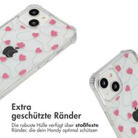 imoshion Design Hülle mit Band Apple iPhone 14 - Dusty Rose Connected Hearts