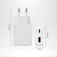 Accezz Ultra Slim GaN Ladegerät - USB-C + USB-A - 45 W - Weiß