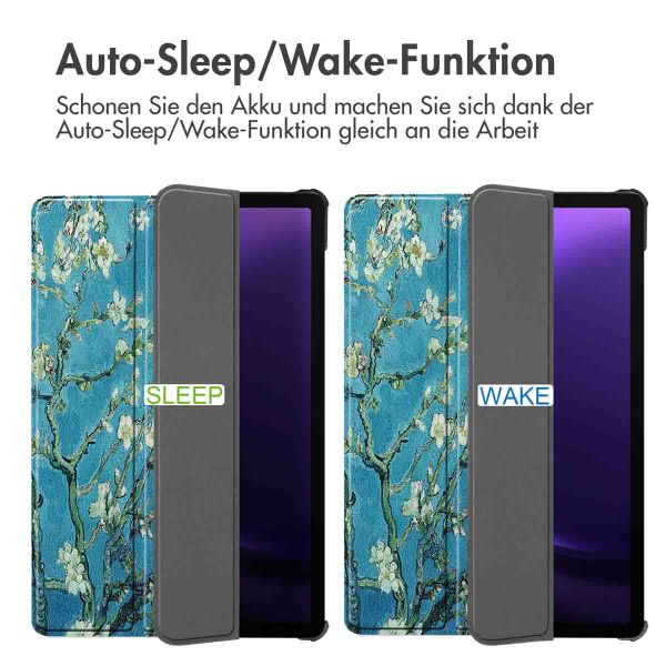 imoshion Design Trifold Klaphülle Samsung Galaxy Tab S9 11.0 Zoll / Tab S10 FE / S9 FE 10.9 Zoll - Green Plant