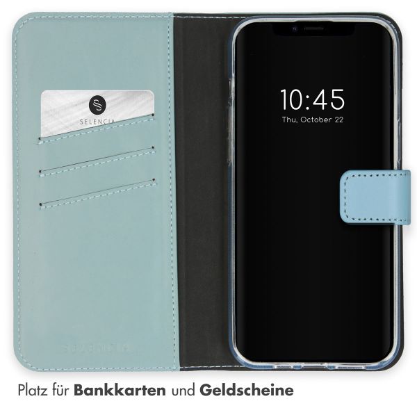 Selencia Echtleder Klapphülle Apple iPhone 15 - Air Blue