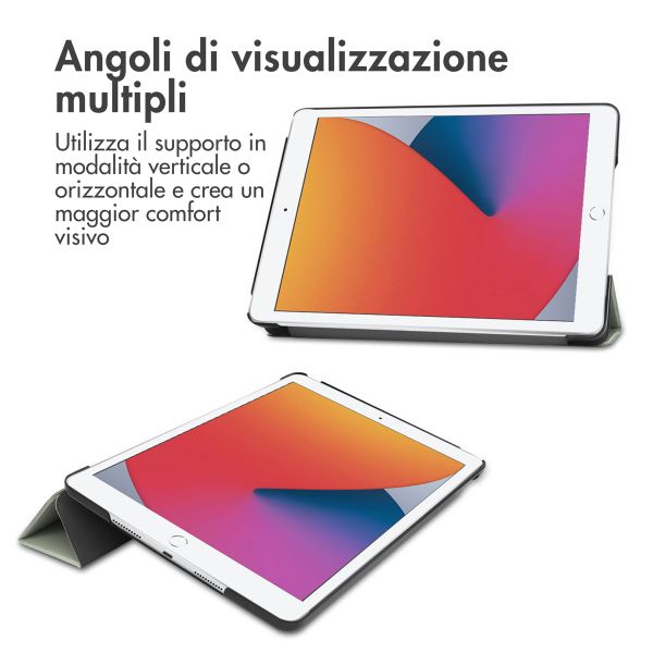 imoshion Design Trifold Klaphülle Apple iPad 9 (2021) 10.2 Zoll / iPad 8 (2020) 10.2 Zoll / iPad 7 (2019) 10.2 Zoll - Floral Green