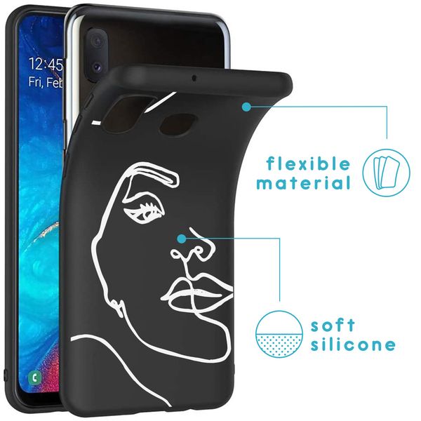 imoshion Design Hülle Samsung Galaxy A20e - Abstraktes Gesicht - Weiß