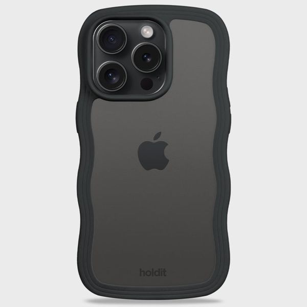 Holdit Wavy Case für das Apple iPhone 15 Pro Max - Black / Transparent