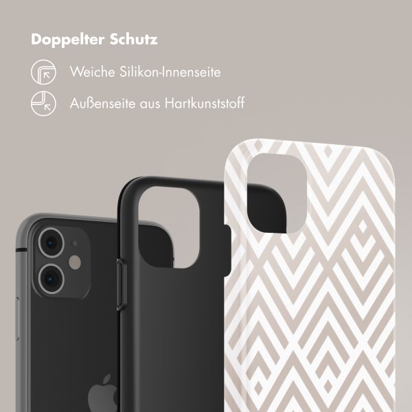 Selencia Vivid Tough Back Cover für das iPhone 11 - Beige Zigzag