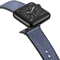 imoshion Echtes Lederband für die Apple Watch Series 1 bis 10 / SE / Ultra (2) (44/45/46/49 mm) - Blau