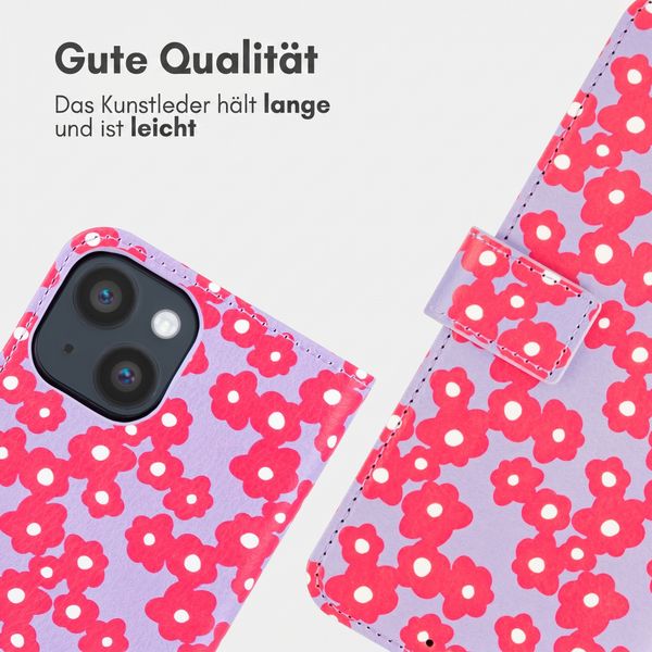 imoshion Design Klapphülle Apple iPhone 14 - Dusty Rose Blossoms