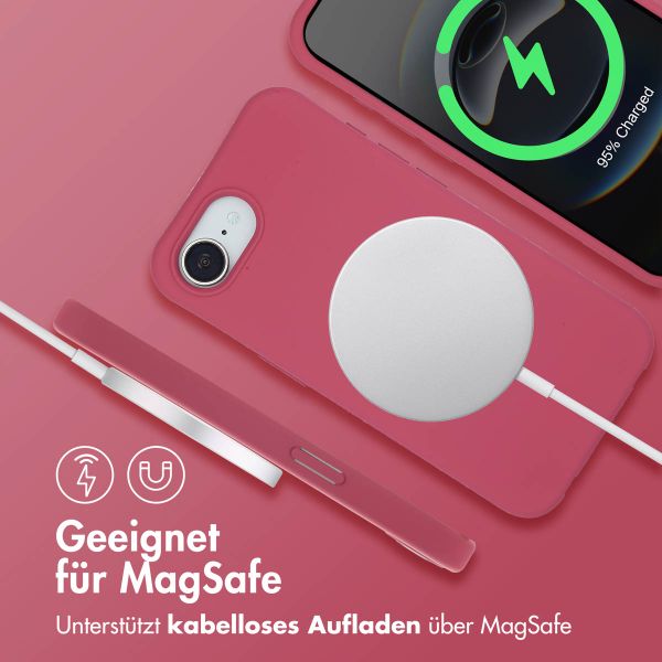 imoshion Color Backcover mit abnehmbarem Handykette und MagSafe Apple iPhone 16e - Red Raspberry