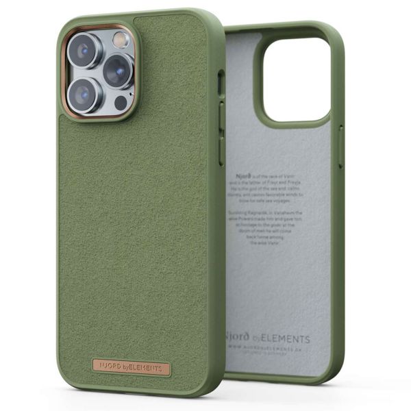 Njorð Collections Wildleder Comfort+ Case für das iPhone 14 Pro Max - Olive