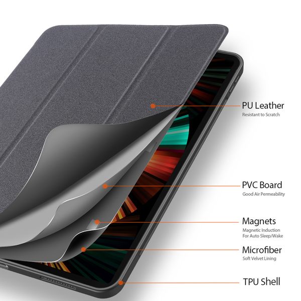 Dux Ducis Domo Klapphülle Apple iPad Pro 12.9 (2022) / Pro 12.9 (2021) / Pro 12.9 (2020) - Schwarz