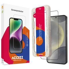 Accezz Vollflächige Schutzfolie aus gehärtetem Glas mit Applikator für das Samsung Galaxy S25 - Transparent