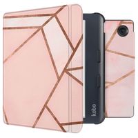 imoshion Design Slim Hard Case Sleepcover mit Stand für das Kobo Libra Colour / Tolino Vision Color - Pink Graphic