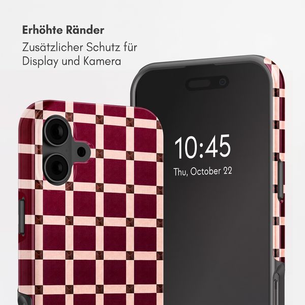 Selencia Vivid Rückabdeckung mit MagSafe Apple iPhone 16 - Check This Burgundy