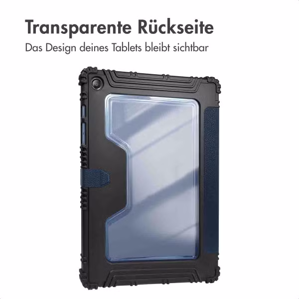 Accezz Rugged Trifold Klapphülle Samsung Galaxy Tab A9 Plus - Dunkelblau