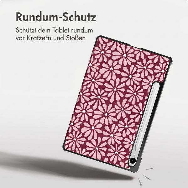 imoshion Design Trifold Klaphülle Samsung Galaxy Tab S9 11.0 Zoll / S10 Lite / S10 FE / S9 FE 10.9 Zoll - Bloom Love Blush