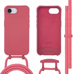 imoshion Color Backcover mit abnehmbarem Handykette und MagSafe Apple iPhone 16e - Red Raspberry