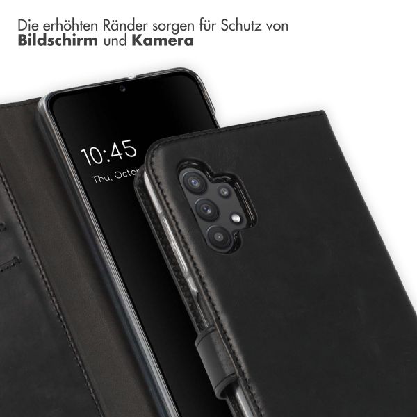Selencia Echtleder Klapphülle Samsung Galaxy A32 (5G) - Schwarz