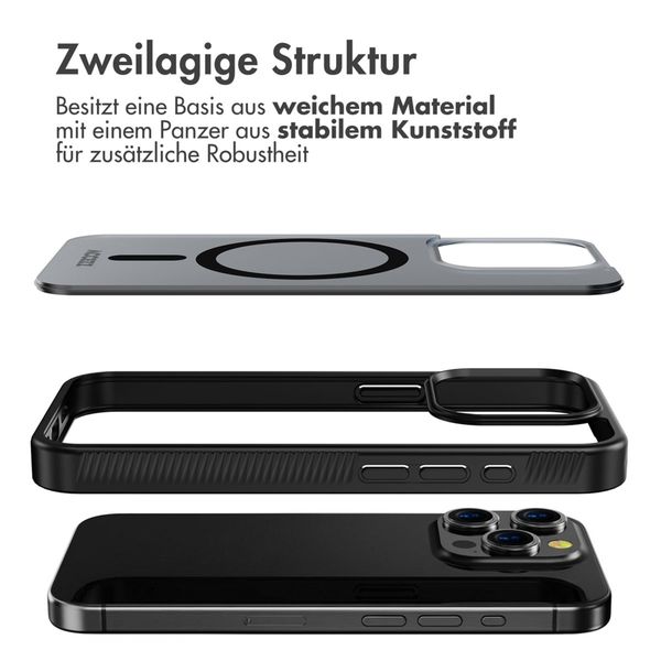 Accezz Rugged Frosted Back Cover mit MagSafe Apple iPhone 15 Pro - Schwarz