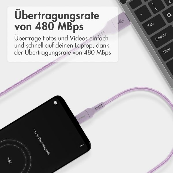 imoshion Braided USB-C-zu-USB Kabel - 1 Meter - Lila