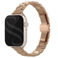 Selencia Slim Stahlgliederarmband für das  Apple Watch Series 1 t/m 9 / SE (38/40/41 mm) | Series 10 / 11 (42 mm) - Rosé gold