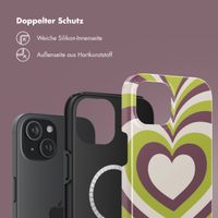 Selencia Vivid Rückabdeckung mit MagSafe Apple iPhone 15 - Double Hearts Plum Fern