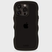 Holdit Wavy Case für das iPhone 16 Pro Max - Black / Transparent