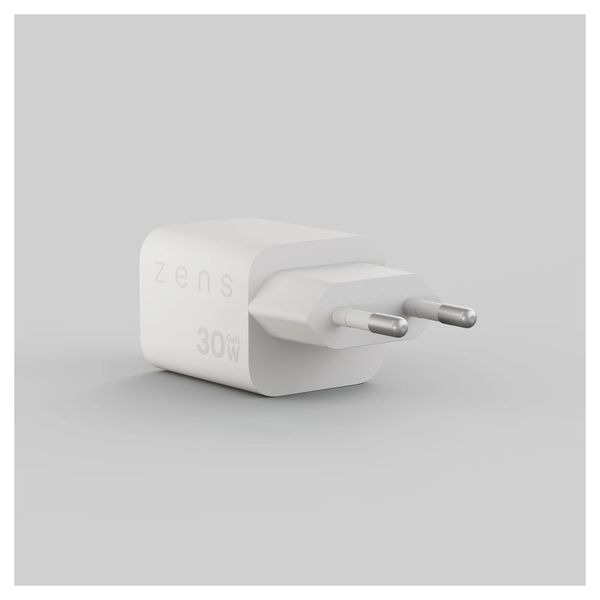 Zens Kompaktes Ladegerät USB-C / USB-A 30W - Netzteil - Weiß