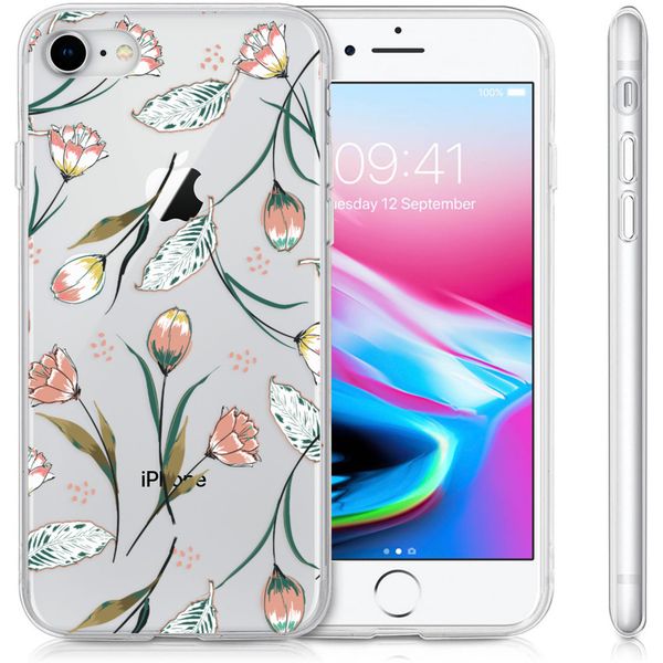 imoshion Design Hülle iPhone SE (2022 / 2020) / 8 / 7 / 6s - Blume - Rosa