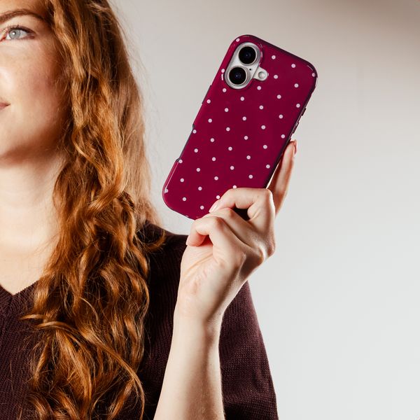 Selencia Vivid Back Cover Apple iPhone 12 (Pro) - Happy Dots Burgundy