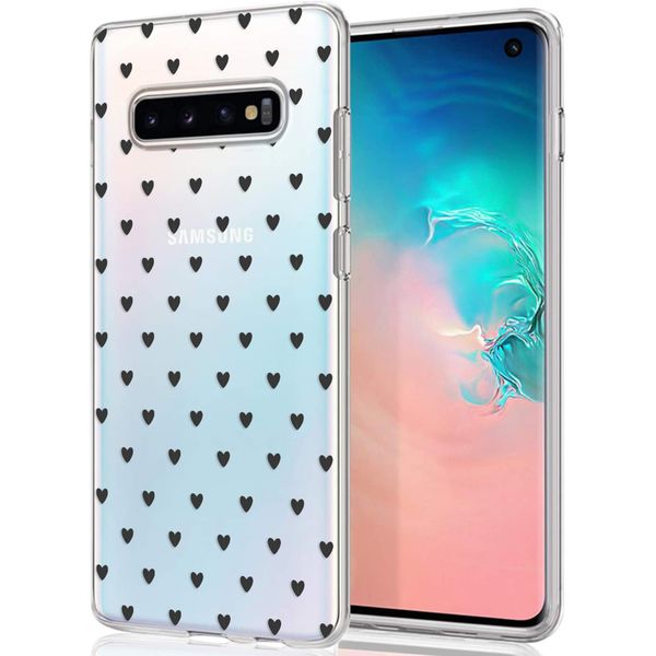 imoshion Design Hülle Samsung Galaxy S10 - Herzen - Schwarz