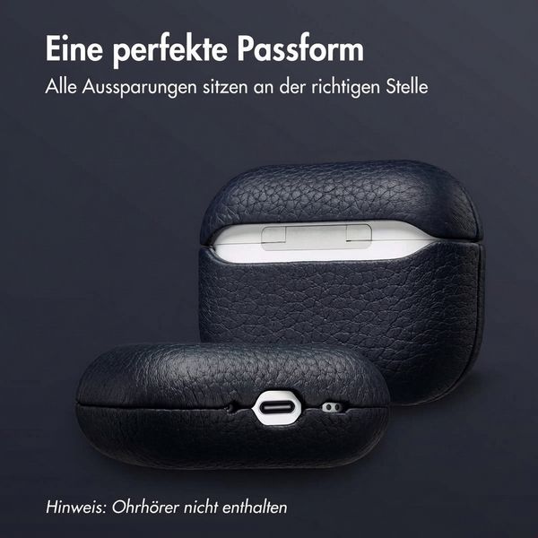 Accezz Echtleder Case  Apple Airpods Pro 3 - Dunkelblau