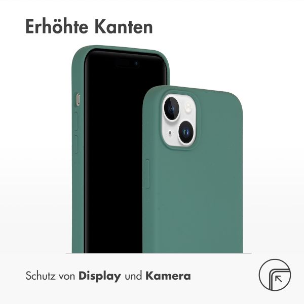 Accezz Liquid Silikoncase für das iPhone 15 Plus - Dunkelgrün