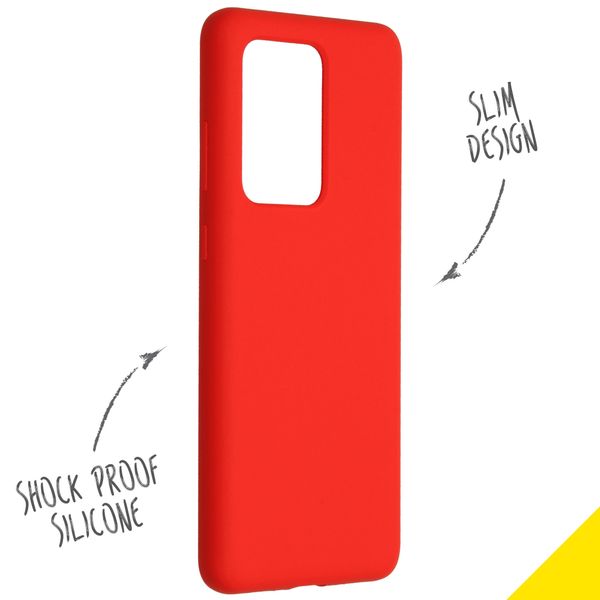 Accezz Liquid Silikoncase Samsung Galaxy S20 Ultra - Rot