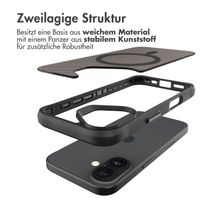 imoshion Rugged Hybrid Carbon Case mit MagSafe für das Apple iPhone 16 Plus - Schwarz