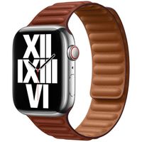 Apple Leather Link Armband für das  Apple Watch Series 1 t/m 11 / SE / Ultra (44/45/46/49 mm) - Größe S/M - Umber