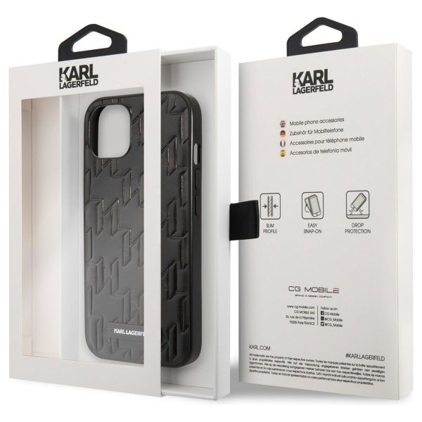 Karl Lagerfeld Hardcase Backcover Monogram Plaque für das iPhone 13 - Schwarz