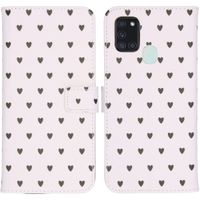 imoshion Design TPU Klapphülle Galaxy A21s - Hearts Allover White