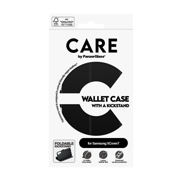 CARE by PanzerGlass Feature Wallet Case w. Kickstand Samsung Galaxy Xcover 7 - Clear