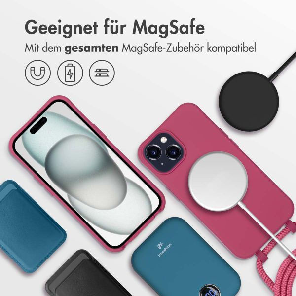 imoshion Color Backcover mit abtrennbarem Band MagSafe für das iPhone 15 - Raspberry