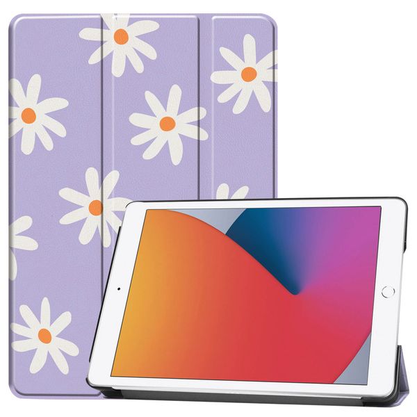 imoshion Design Trifold Klapphülle für das iPad 7 (2019) / iPad 8 (2020) / iPad 9 (2021) 10.2 inch - Flowers Distance