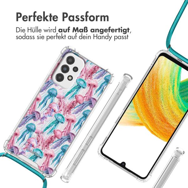 imoshion Design Hülle mit Band Samsung Galaxy A33 - Jellyfish Watercolor