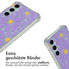 imoshion Design Hülle mit Band Samsung Galaxy A55 - Tropical Violet Flowers Connect