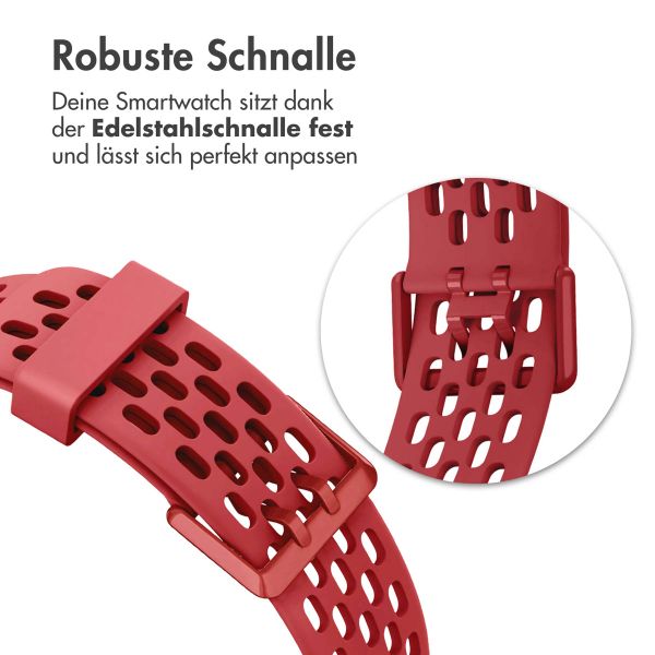 imoshion Silikon Sportarmband mit Löchern für die Fitbit Charge 5 / Charge 6 - Rot