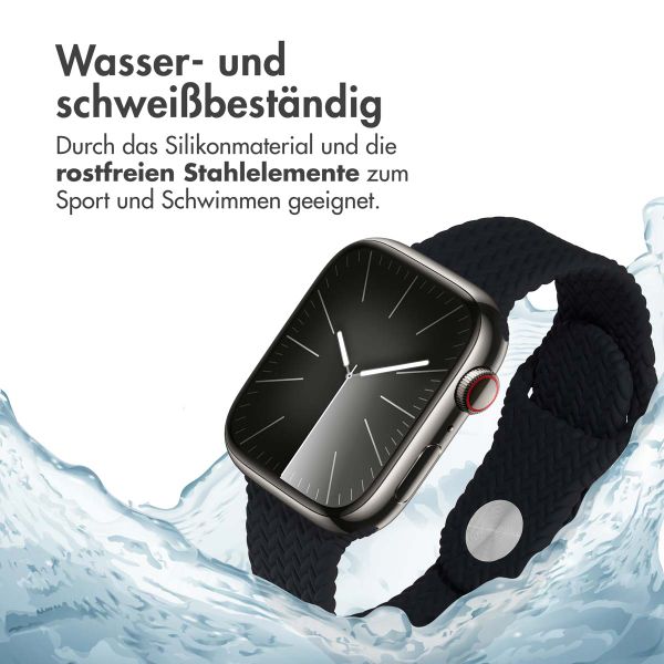 imoshion Geflochtenes Silikonarmband für das  Apple Watch Series 1 t/m 9 / SE (38/40/41 mm) | Series 10 / 11 (42 mm) - Schwarz