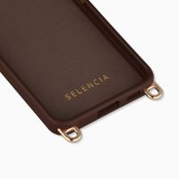 Selencia Rivièra Backcover mit MagSafe mit abnehmbaren Haken Samsung Galaxy S25 / S24 - Choco Brown